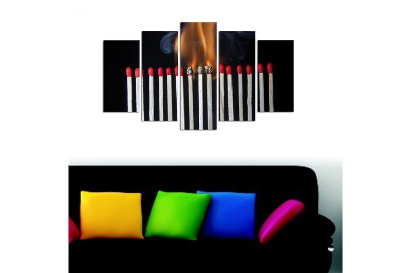 Canvastaulu Music 5-pak Monivärinen - 20x60 cm - Sisustustuotteet - Seinäkoristeet