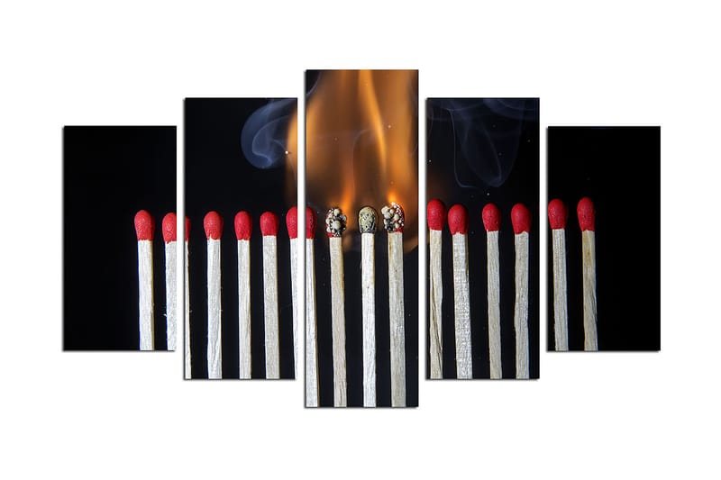 Canvastaulu Music 5-pak Monivärinen, 20x60 cm