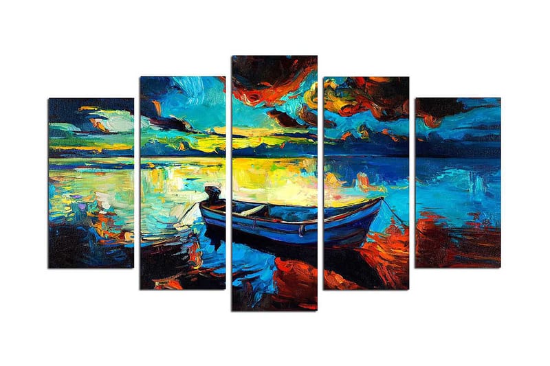 Canvastaulu Nature 5-pak Monivärinen - 20x60 cm - Sisustustuotteet - Seinäkoristeet