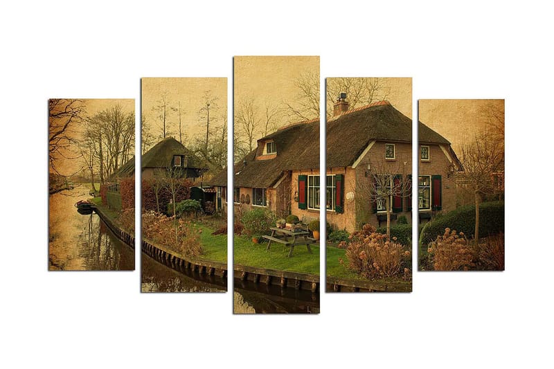 Canvastaulu Nature 5-pak Monivärinen - 20x60 cm - Sisustustuotteet - Seinäkoristeet