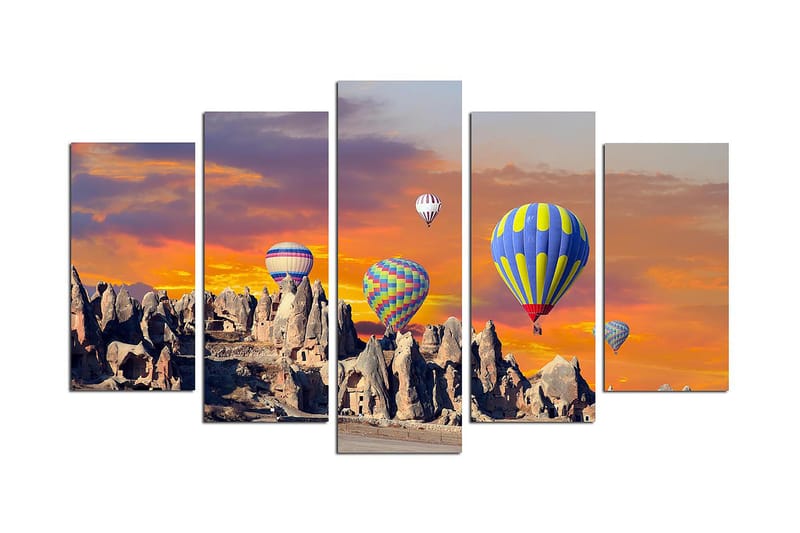 Canvastaulu Nature 5-pak Monivärinen - 20x60 cm - Sisustustuotteet - Seinäkoristeet