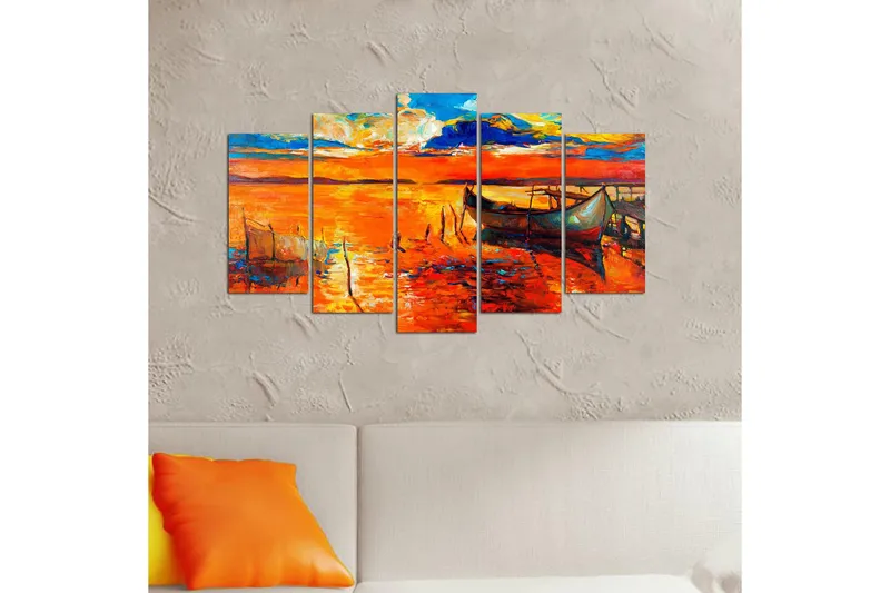 Canvastaulu Nature 5-pak Monivärinen - 20x60 cm - Sisustustuotteet - Seinäkoristeet