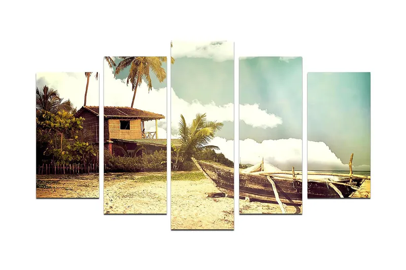 Canvastaulu Nature 5-pak Monivärinen, 20x60 cm