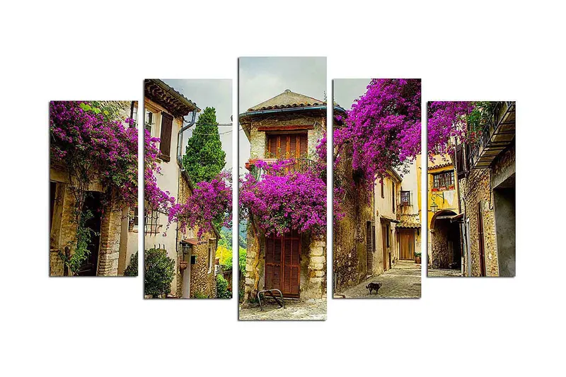 Canvastaulu Nature 5-pak Monivärinen, 20x60 cm