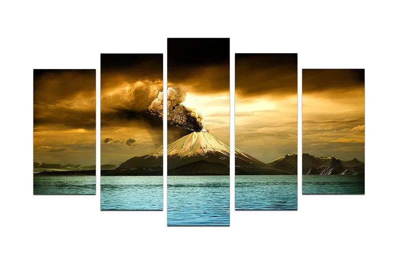 Canvastaulu Nature 5-pak Monivärinen, 20x60 cm