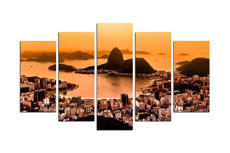 Canvastaulu Nature 5-pak Monivärinen, 20x60 cm