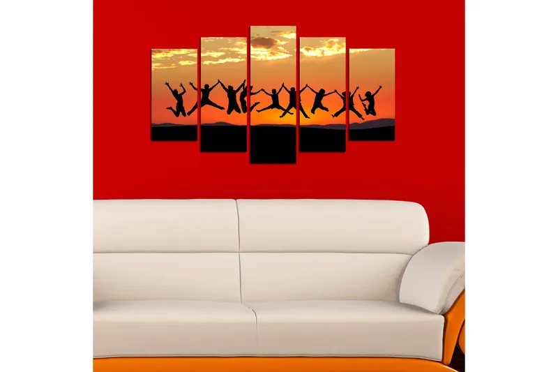 Canvastaulu Nature 5-pak Monivärinen - 20x60 cm - Sisustustuotteet - Seinäkoristeet