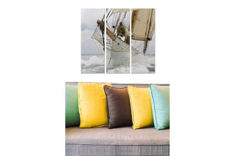 Canvastaulu Nautical 3-pak Monivärinen, 20x50 cm