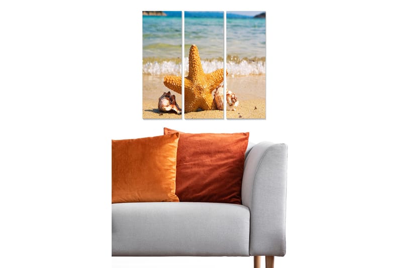 Canvastaulu Nautical 3-pak Monivärinen, 20x50 cm