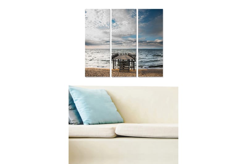 Canvastaulu Nautical 3-pak Monivärinen, 20x50 cm