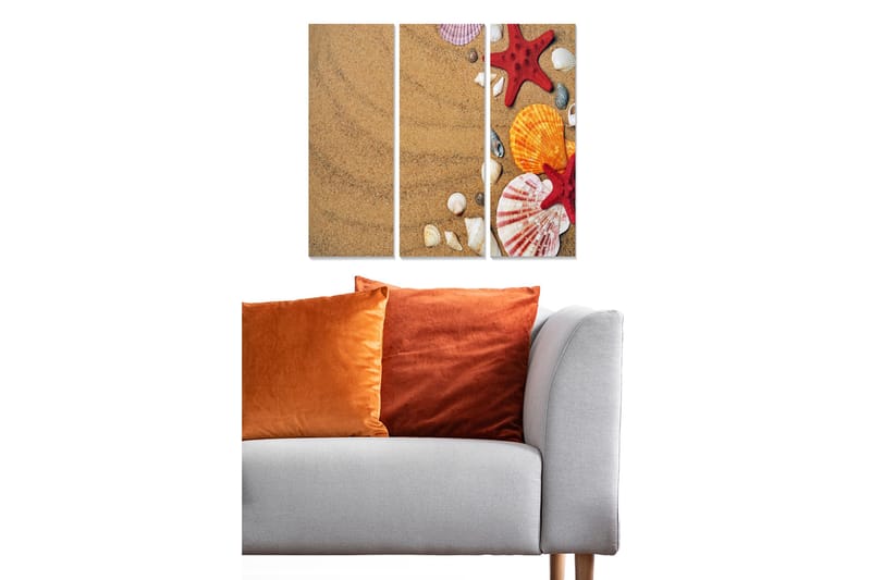 Canvastaulu Nautical 3-pak Monivärinen, 20x50 cm