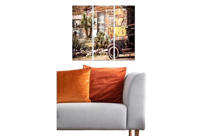 Canvastaulu Nostalgic 3-pak Monivärinen, 20x50 cm