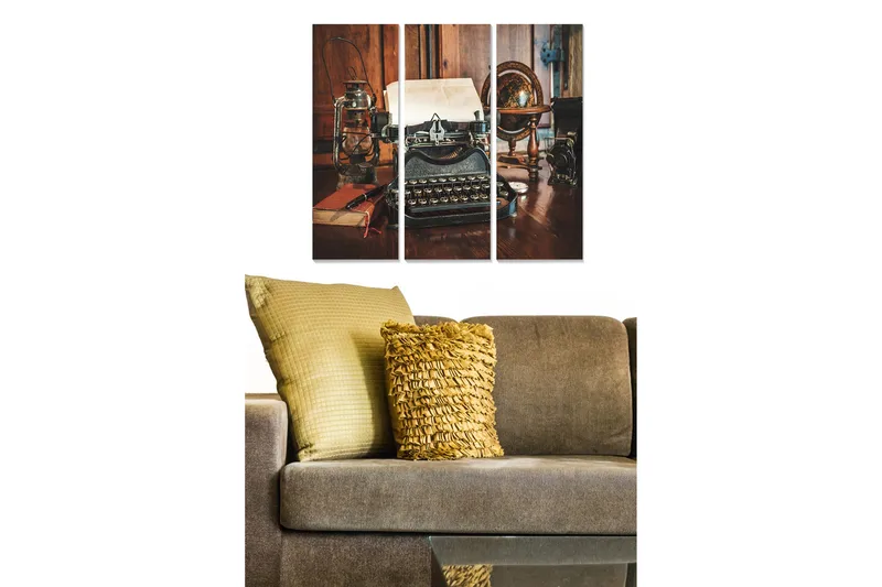 Canvastaulu Nostalgic 3-pak Monivärinen, 20x50 cm