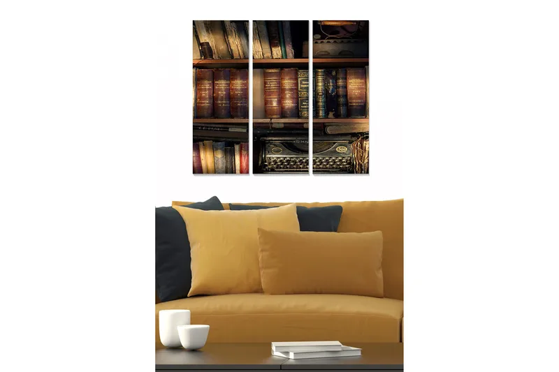 Canvastaulu Nostalgic 3-pak Monivärinen, 20x50 cm