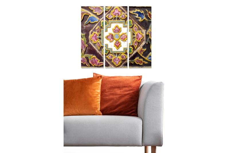 Canvastaulu Oriental 3-pak Monivärinen - 20x50 cm - Sisustustuotteet - Seinäkoristeet