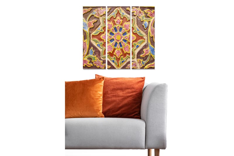 Canvastaulu Oriental 3-pak Monivärinen - 20x50 cm - Sisustustuotteet - Seinäkoristeet