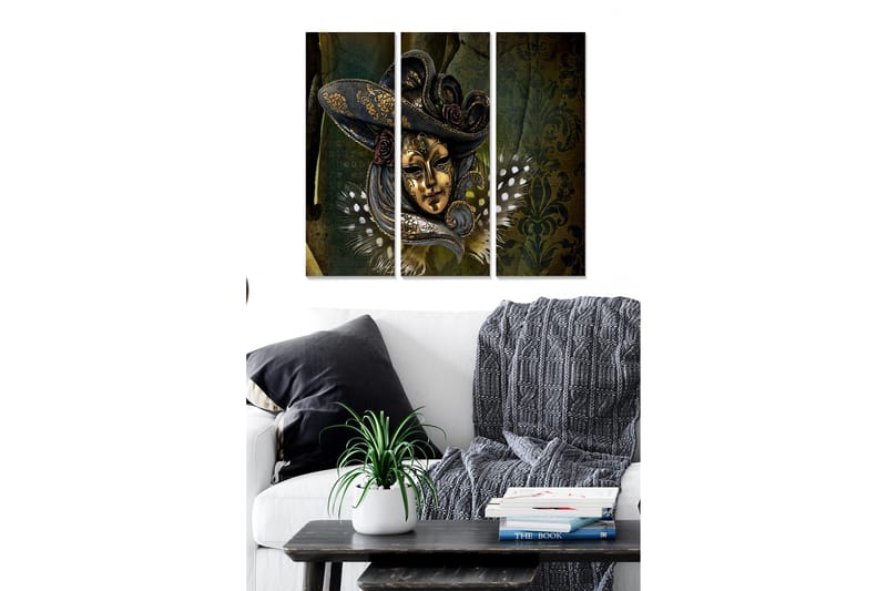 Canvastaulu Oriental 3-pak Monivärinen - 20x50 cm - Sisustustuotteet - Seinäkoristeet