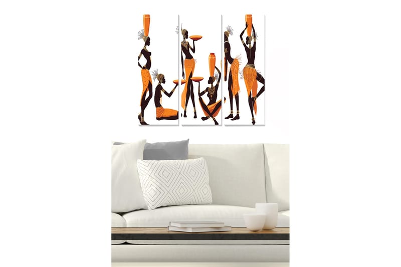 Canvastaulu Oriental 3-pak Monivärinen, 20x50 cm