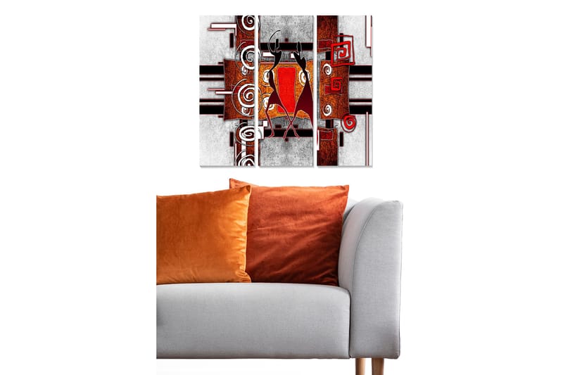 Canvastaulu Oriental 3-pak Monivärinen, 20x50 cm