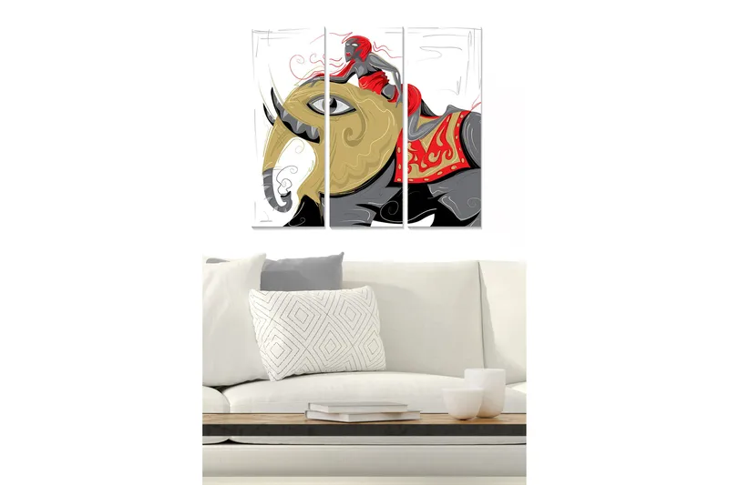 Canvastaulu Oriental 3-pak Monivärinen, 20x50 cm