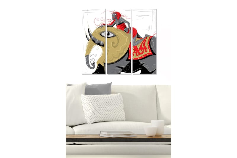 Canvastaulu Oriental 3-pak Monivärinen, 20x50 cm