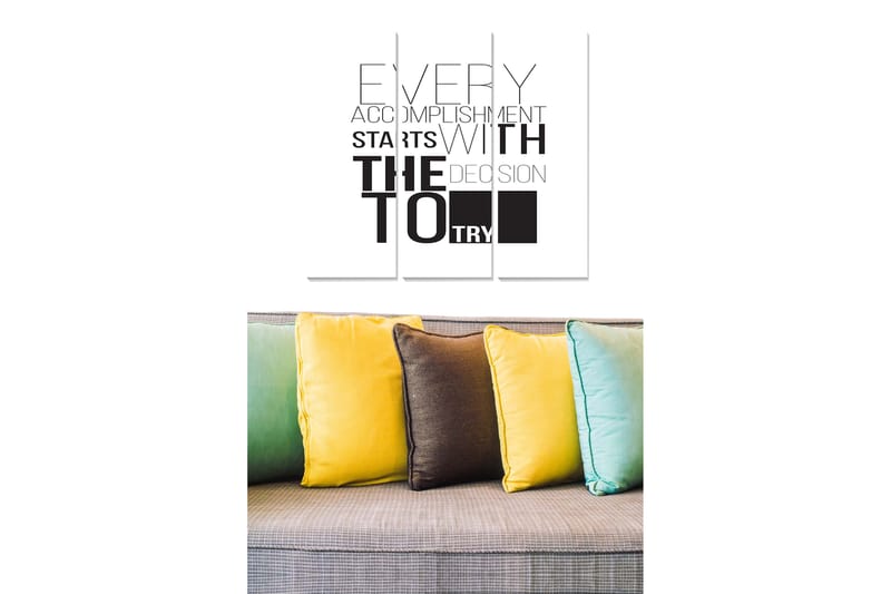 Canvastaulu Sayings 3-pak Monivärinen - 20x50 cm - Sisustustuotteet - Seinäkoristeet