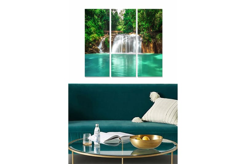 Canvastaulu Scenic 3-pak Monivärinen, 20x50 cm