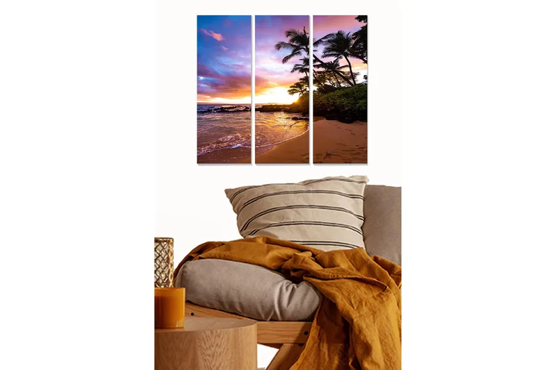 Canvastaulu Scenic 3-pak Monivärinen, 20x50 cm