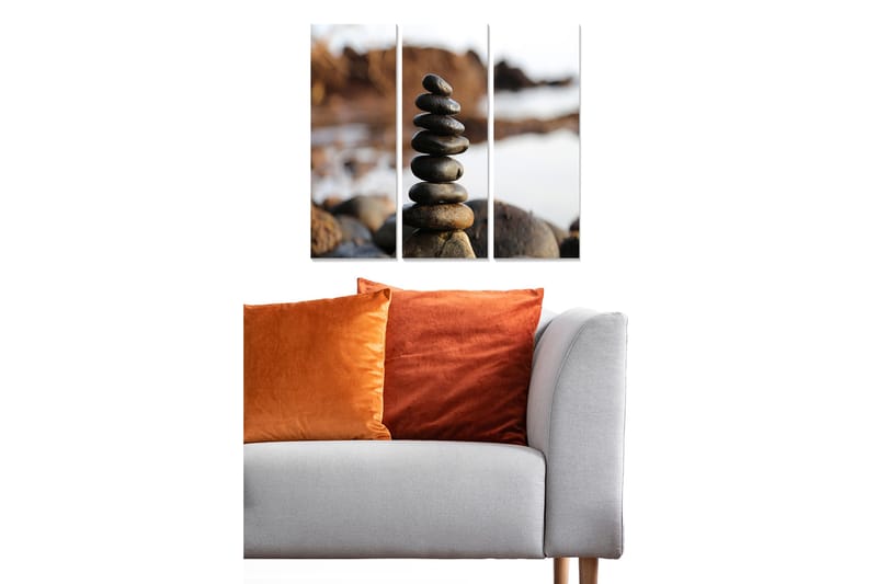 Canvastaulu Scenic 3-pak Monivärinen, 20x50 cm