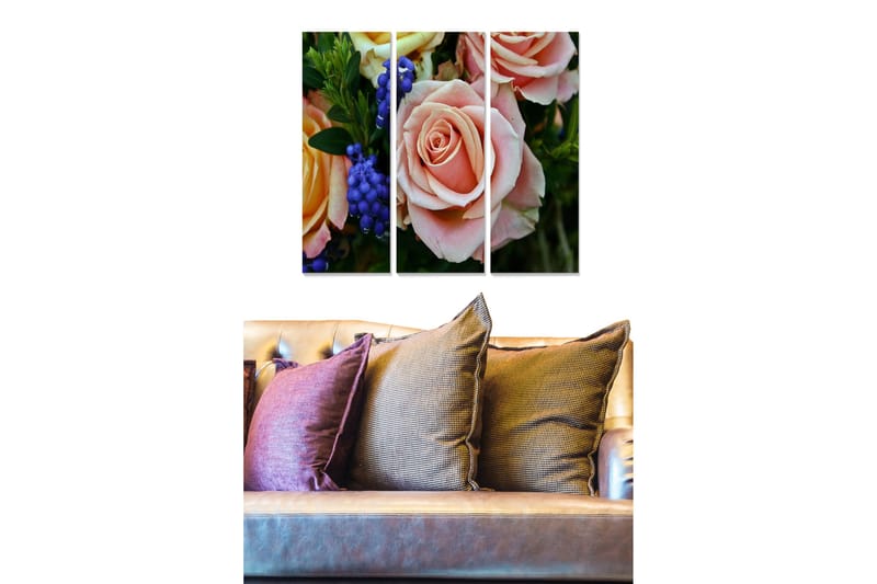 Canvastaulu Scenic 3-pak Monivärinen, 20x50 cm