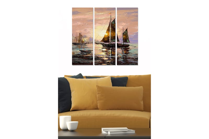 Canvastaulu Scenic 3-pak Monivärinen - 20x50 cm - Sisustustuotteet - Seinäkoristeet