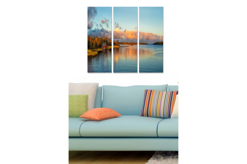 Canvastaulu Scenic 3-pak Monivärinen - 20x50 cm - Sisustustuotteet - Seinäkoristeet