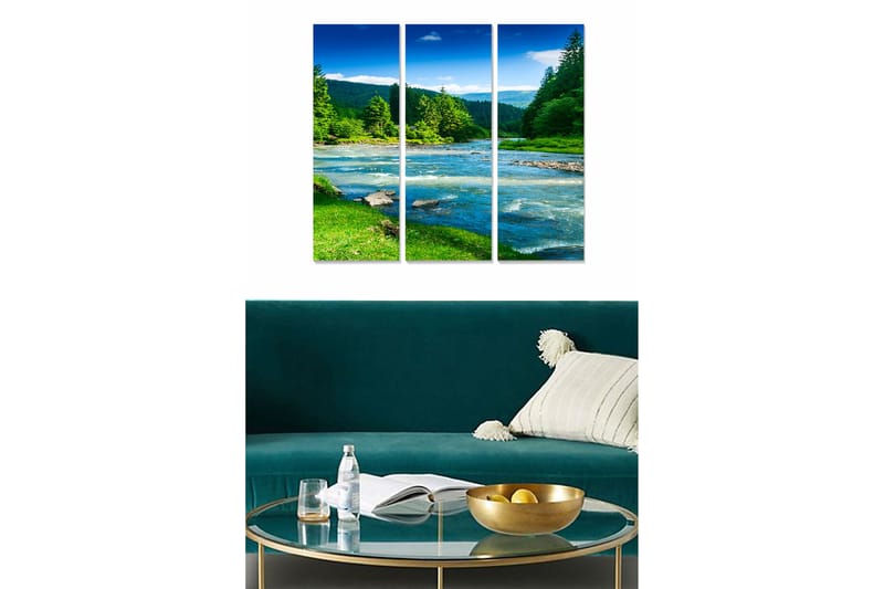 Canvastaulu Scenic 3-pak Monivärinen - 20x50 cm - Sisustustuotteet - Seinäkoristeet
