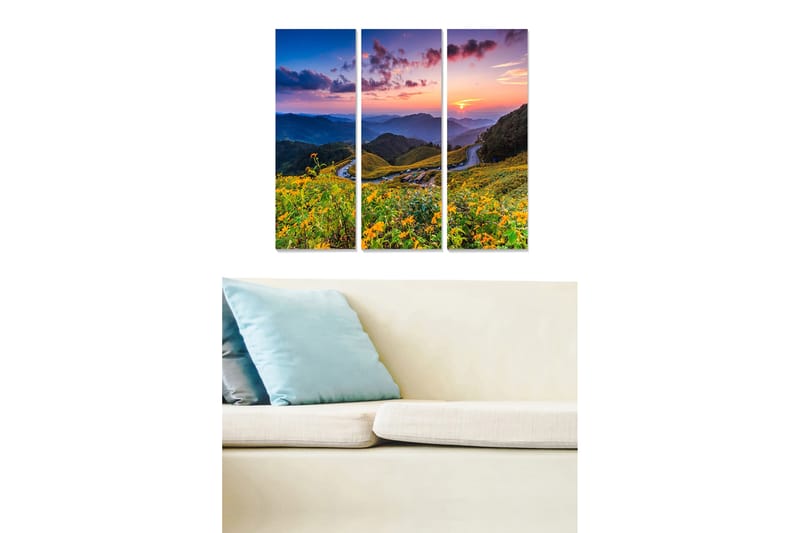 Canvastaulu Scenic 3-pak Monivärinen - 20x50 cm - Sisustustuotteet - Seinäkoristeet