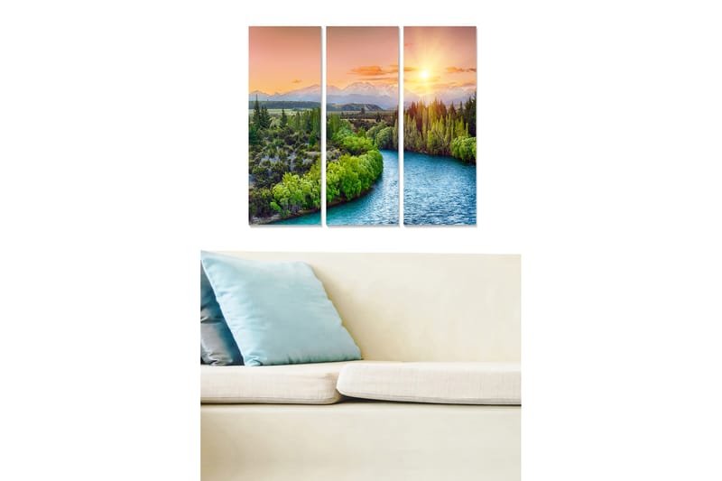 Canvastaulu Scenic 3-pak Monivärinen - 20x50 cm - Sisustustuotteet - Seinäkoristeet