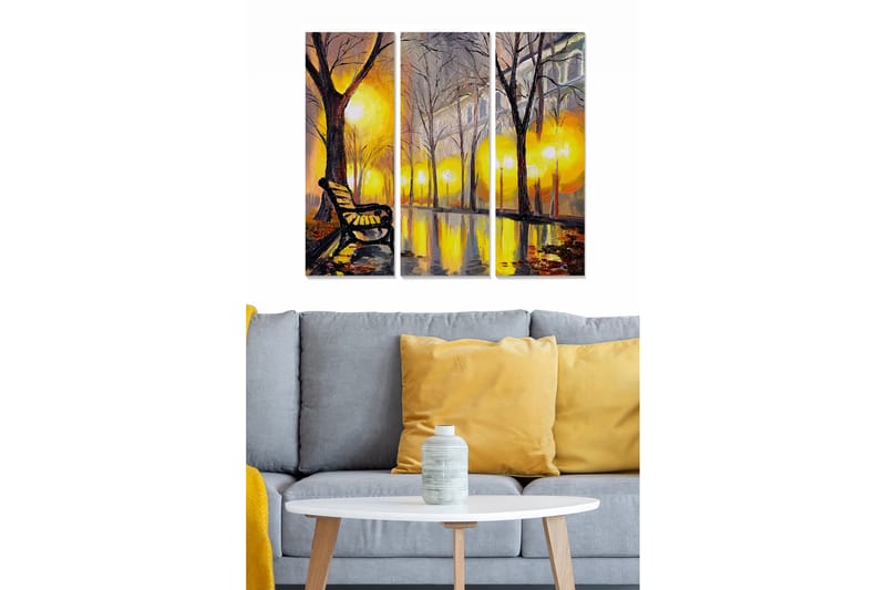 Canvastaulu Scenic 3-pak Monivärinen - 20x50 cm - Sisustustuotteet - Seinäkoristeet