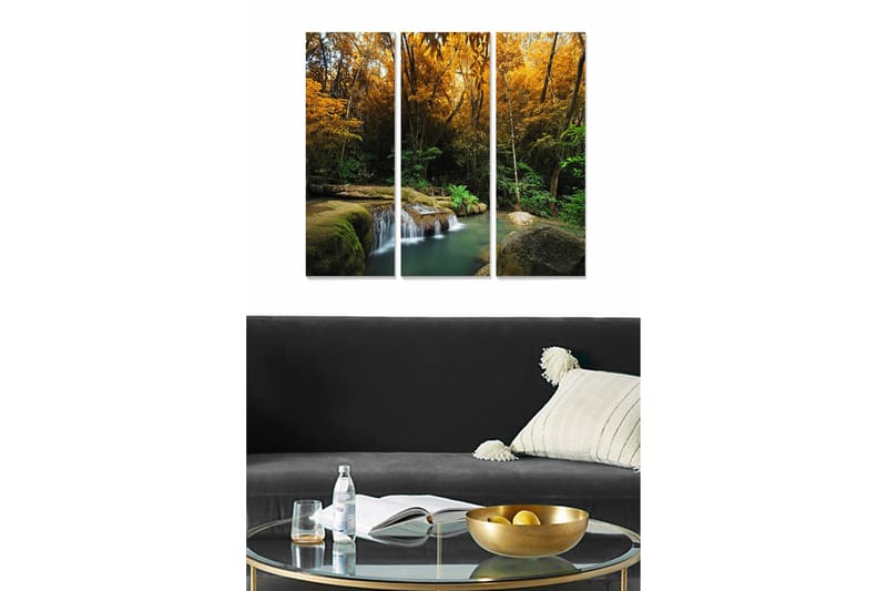 Canvastaulu Scenic 3-pak Monivärinen, 20x50 cm