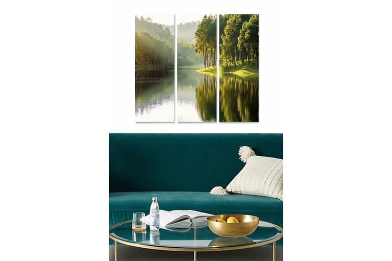 Canvastaulu Scenic 3-pak Monivärinen, 20x50 cm