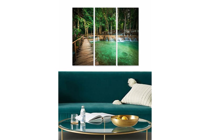 Canvastaulu Scenic 3-pak Monivärinen, 20x50 cm