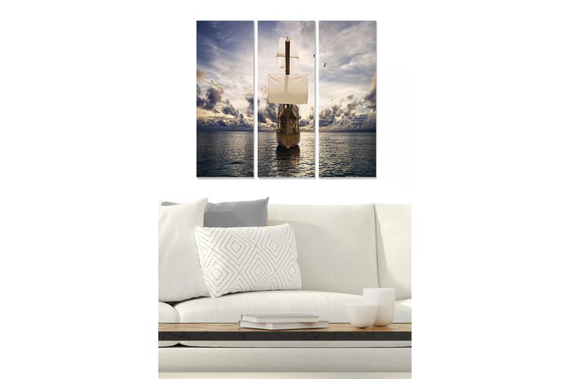 Canvastaulu Scenic 3-pak Monivärinen, 20x50 cm