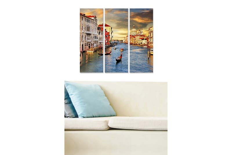 Canvastaulu Scenic 3-pak Monivärinen, 20x50 cm