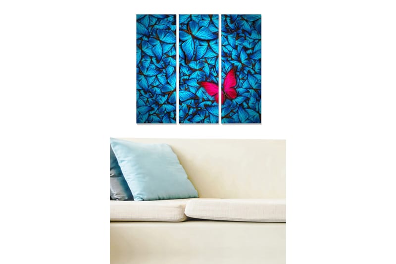 Canvastaulu Scenic 3-pak Monivärinen, 20x50 cm