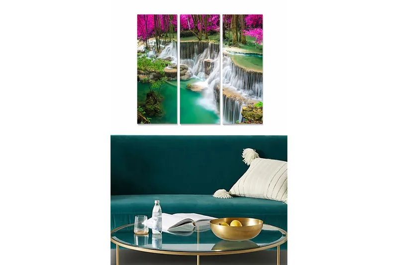 Canvastaulu Scenic 3-pak Monivärinen, 20x50 cm