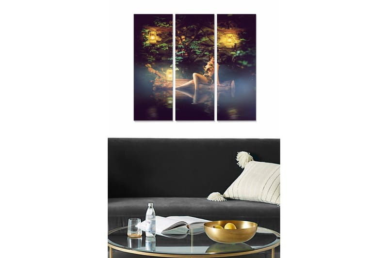 Canvastaulu Scenic 3-pak Monivärinen, 20x50 cm