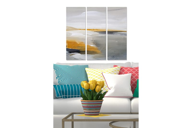 Canvastaulu Scenic 3-pak Monivärinen, 20x50 cm