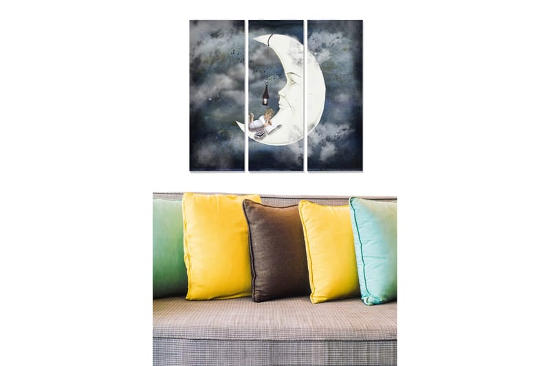 Canvastaulu Scenic 3-pak Monivärinen, 20x50 cm