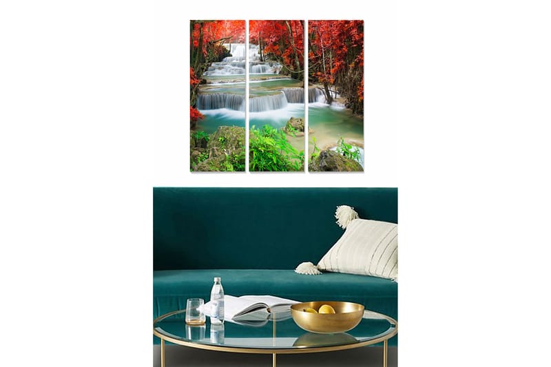 Canvastaulu Scenic 3-pak Monivärinen, 20x50 cm