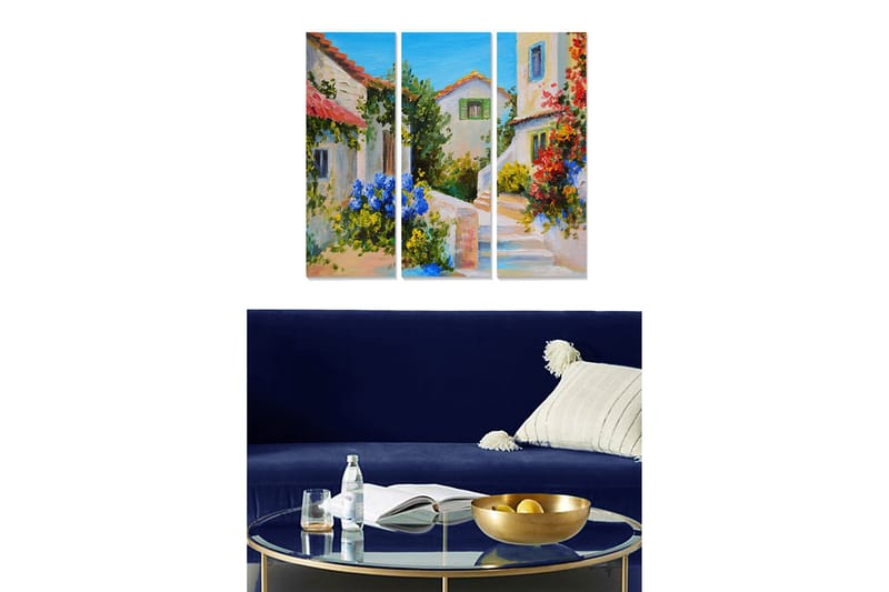 Canvastaulu Scenic 3-pak Monivärinen, 20x50 cm