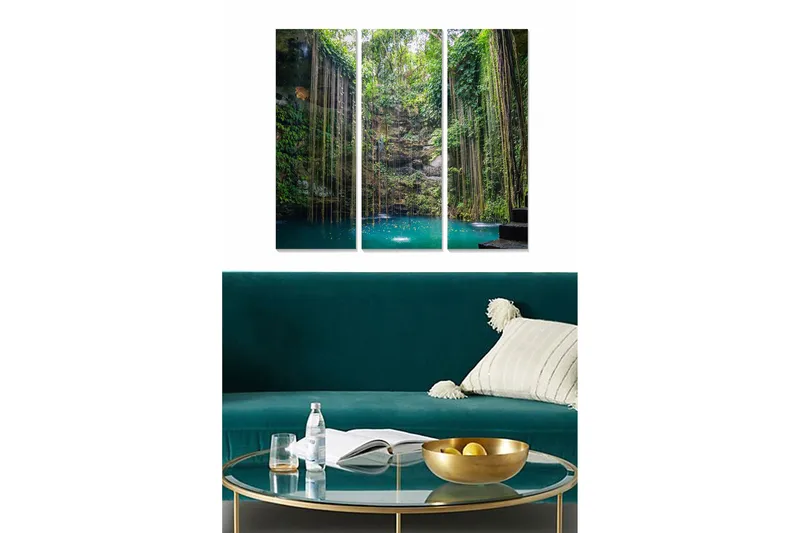 Canvastaulu Scenic 3-pak Monivärinen, 20x50 cm