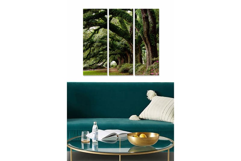 Canvastaulu Scenic 3-pak Monivärinen, 20x50 cm